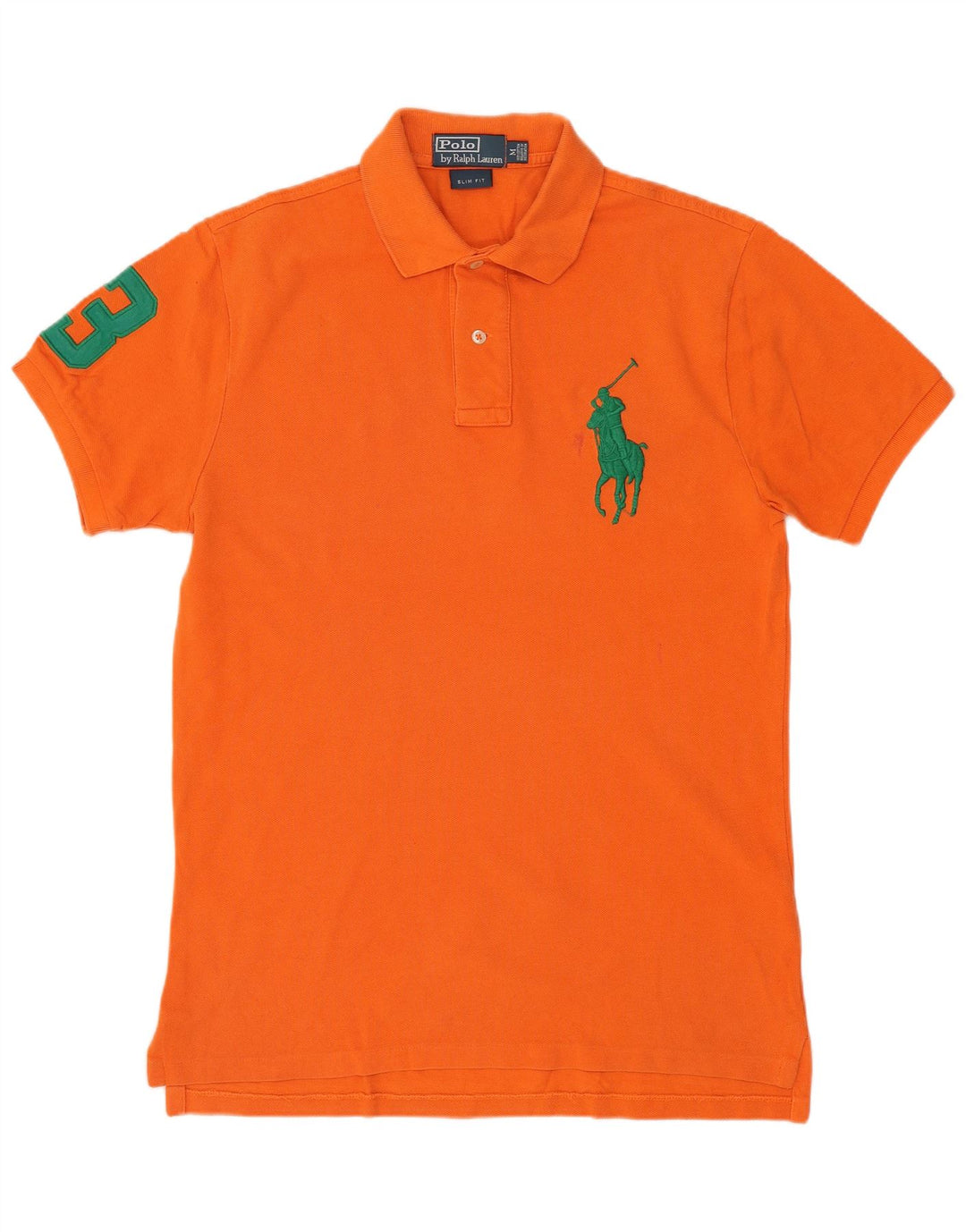 POLO RALPH LAUREN Polo Graphique Coupe Slim Homme Orange Moyen Coton