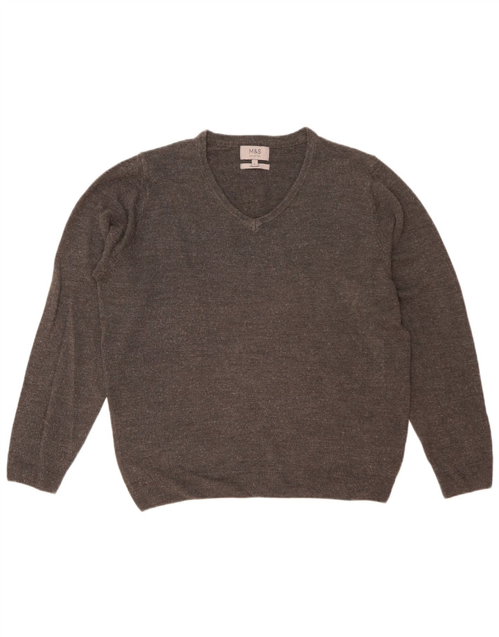 Marks & Spencer Pull col V pour homme en acrylique gris Taille L