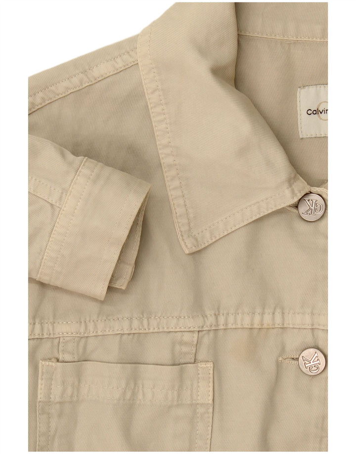 Calvin Klein Veste en jean pour femme UK 14 Beige moyen