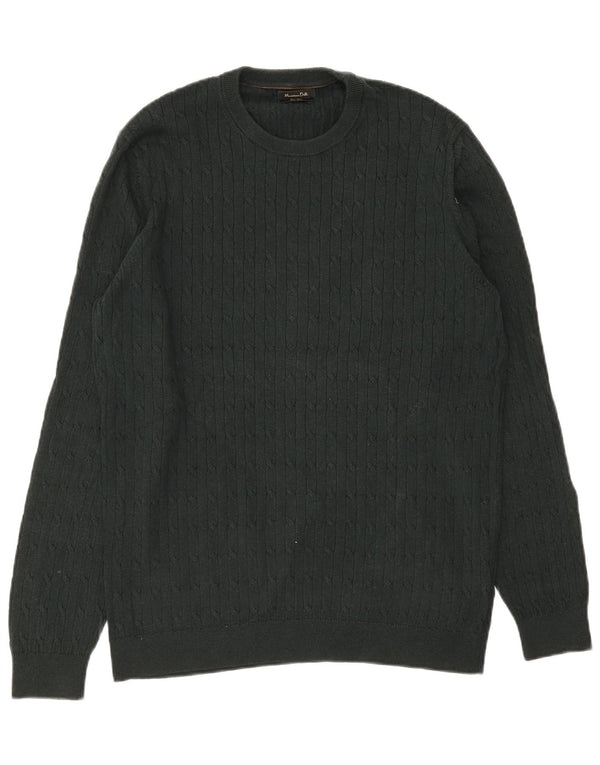 Massimo Dutti Pull à col rond pour homme XL en coton vert