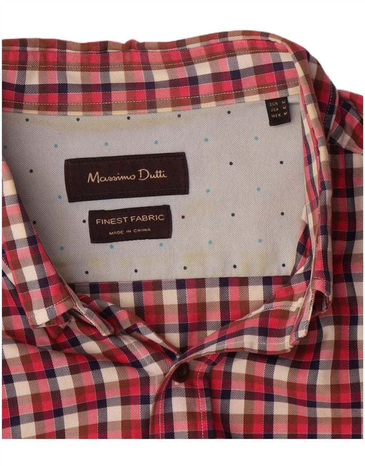 Massimo Dutti Chemise en Flanelle Homme Carreaux Rouge Moyen