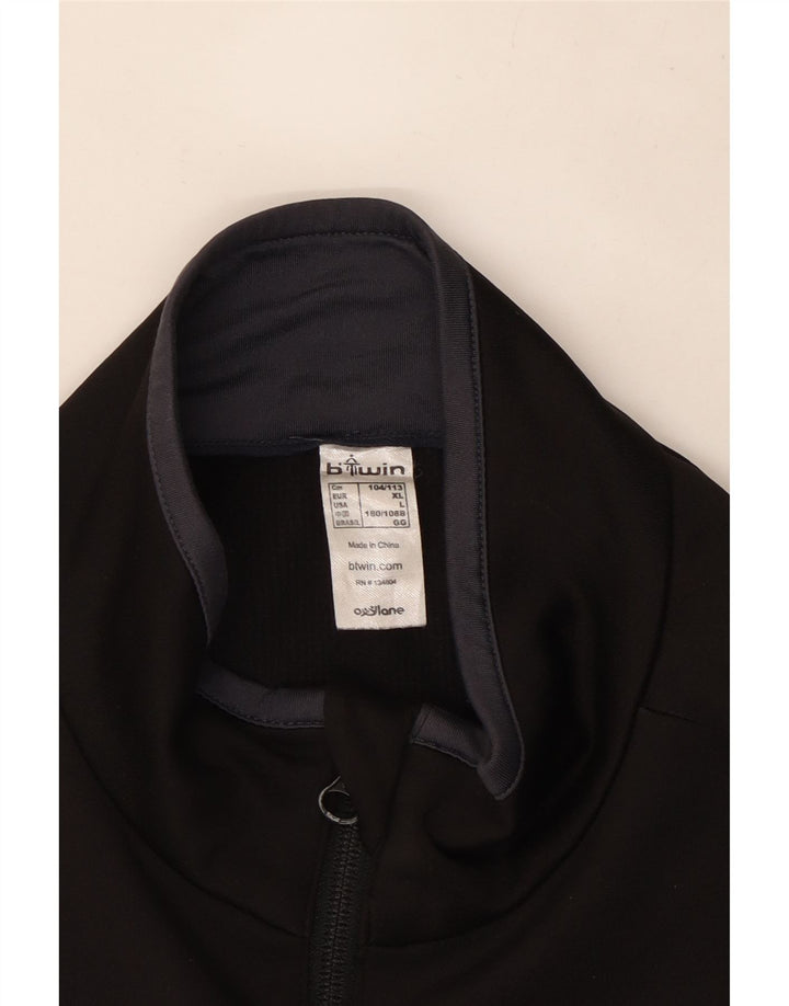 vintage Mens Survêtement Top Veste Grand Noir Polyester