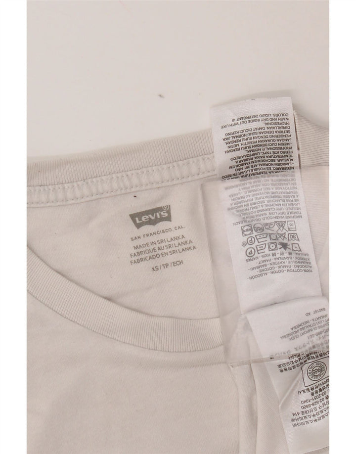 Levi's Graphic T-Shirt Top XS Homme Blanc Colorblock Coton