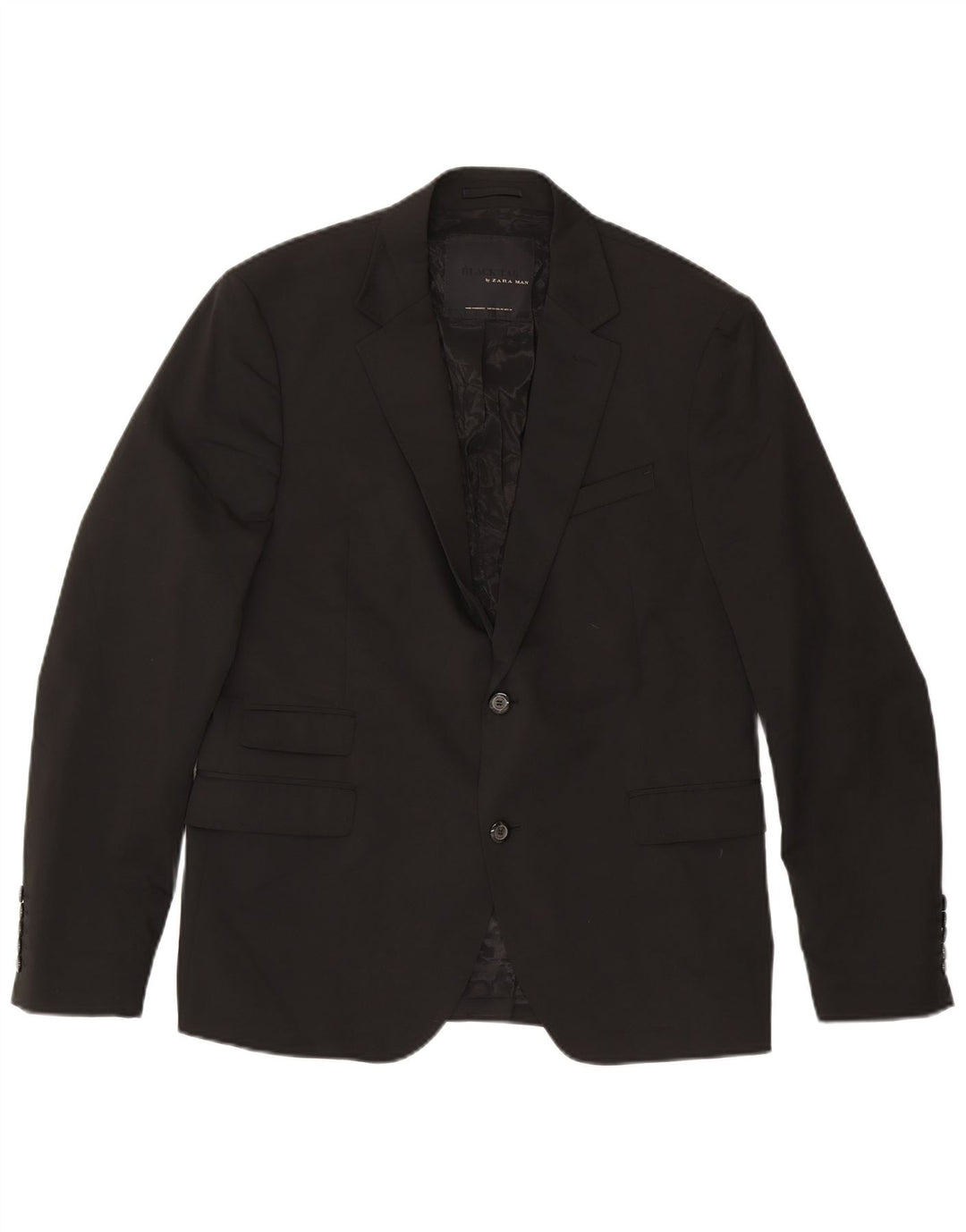 Zara Veste Blazer 2 Boutons Homme IT 54 2XL Noir Polyester