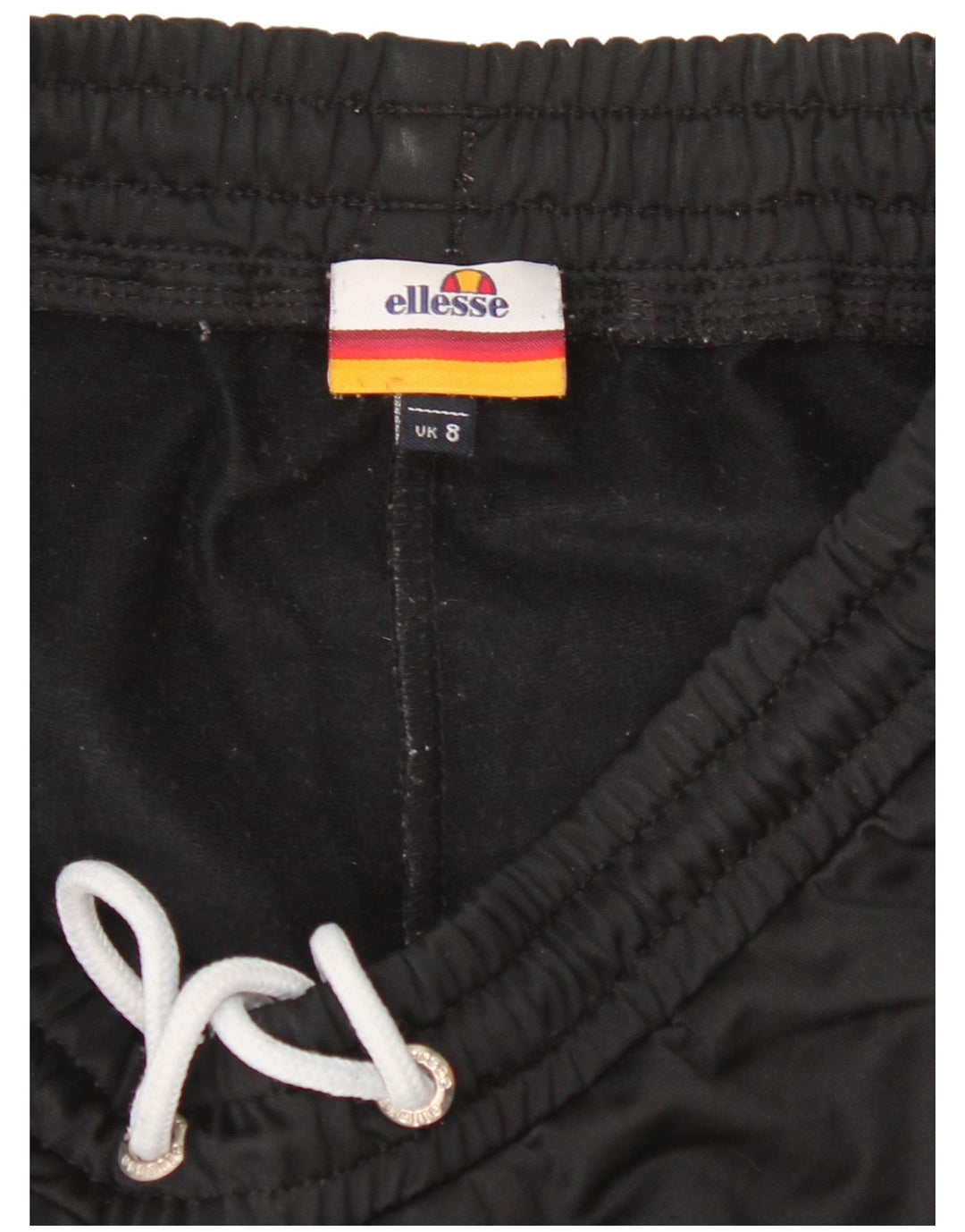 Ellesse Short de sport graphique pour femme UK 8 Small Noir Polyester