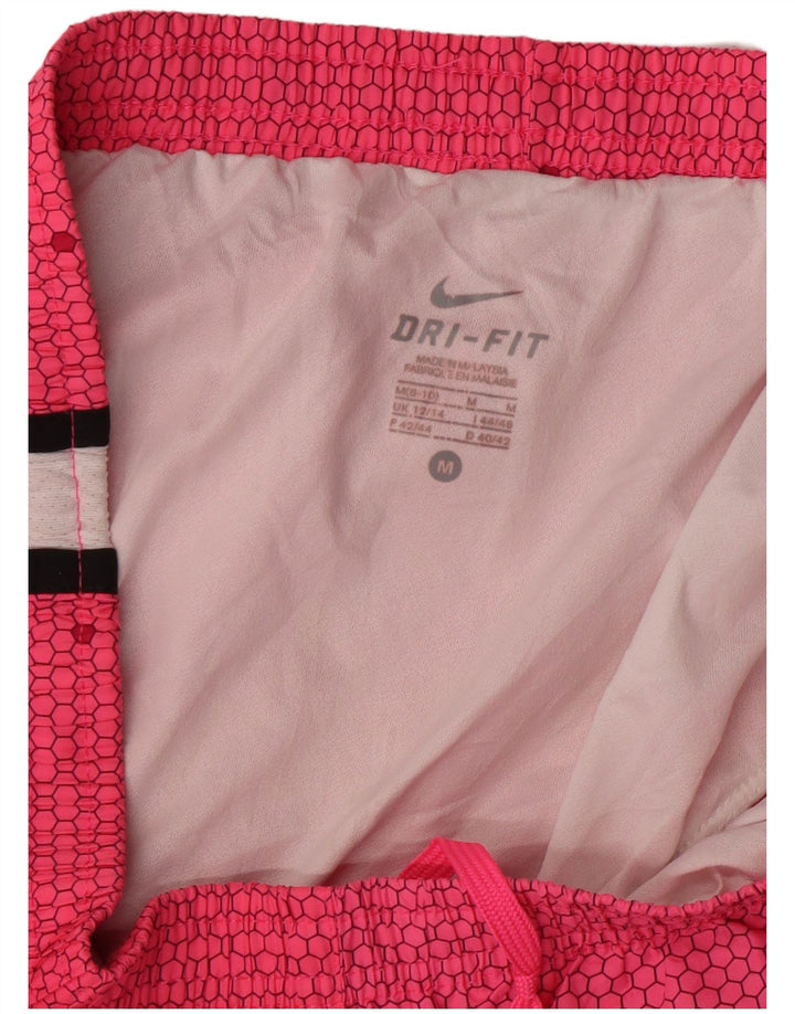 NIKE Short de sport Dri Fit pour femme UK 12/14 Rose moyen Colourblock