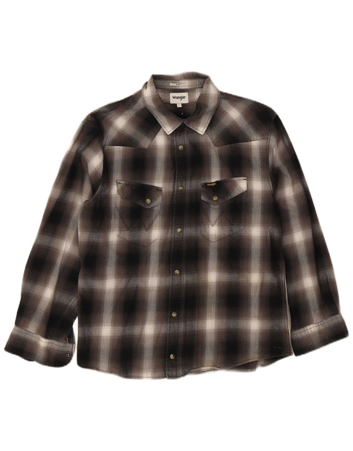 Wrangler Chemise Slim Homme Grand Coton à Carreaux Noir