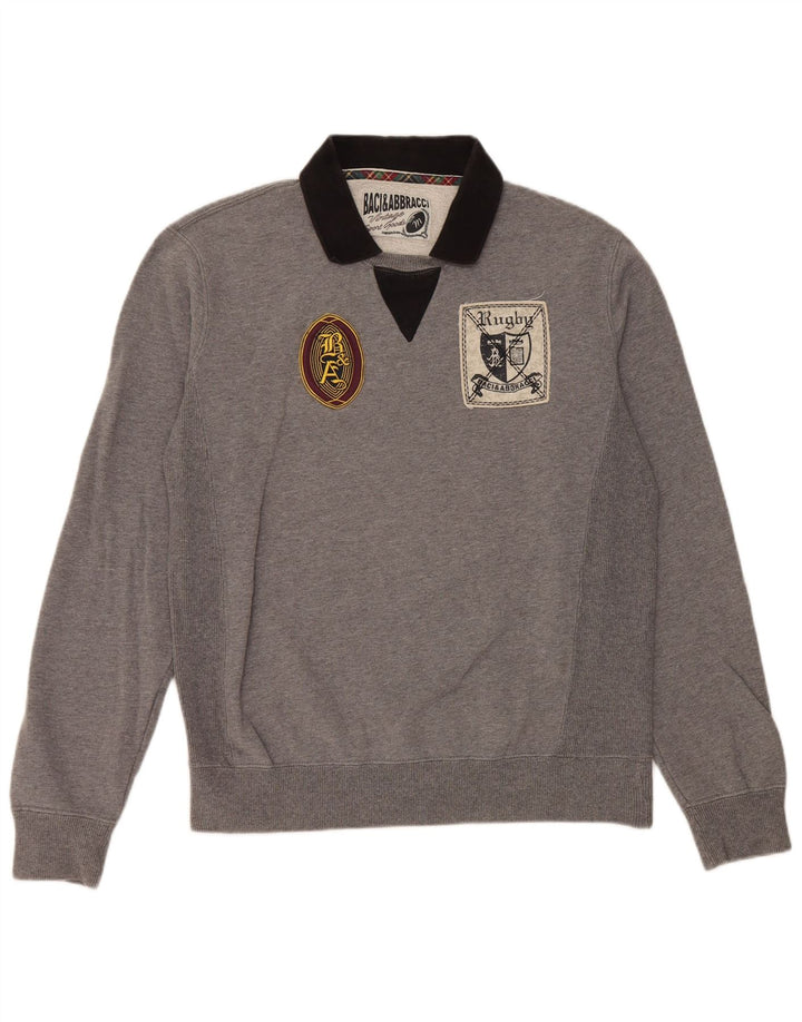BACI & ABBRACCI Sweat-Shirt Graphique Homme Gris Moyen Colourblock