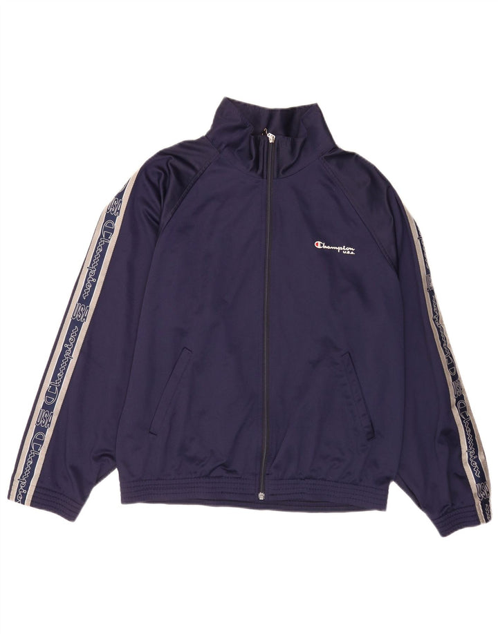 Champion Veste de survêtement graphique pour homme Petit bleu marine Polyester