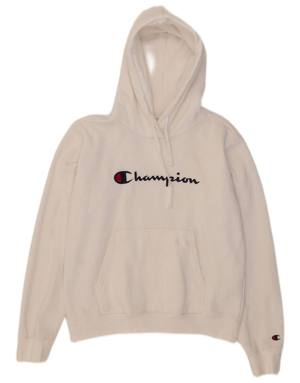 Champion Pull à capuche graphique pour femme UK 14 Coton blanc moyen