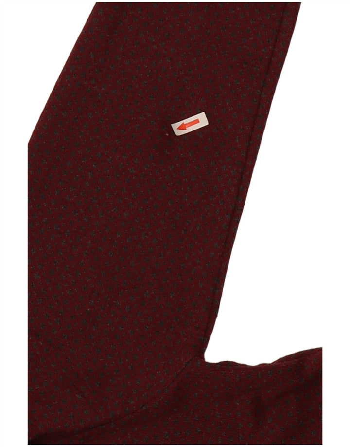 French Connection Pull Col Ras du Cou Homme Bordeaux Moyen à Pois