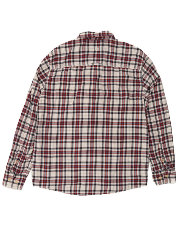 Fat Face Chemise en flanelle pour homme en coton à grands carreaux rouges