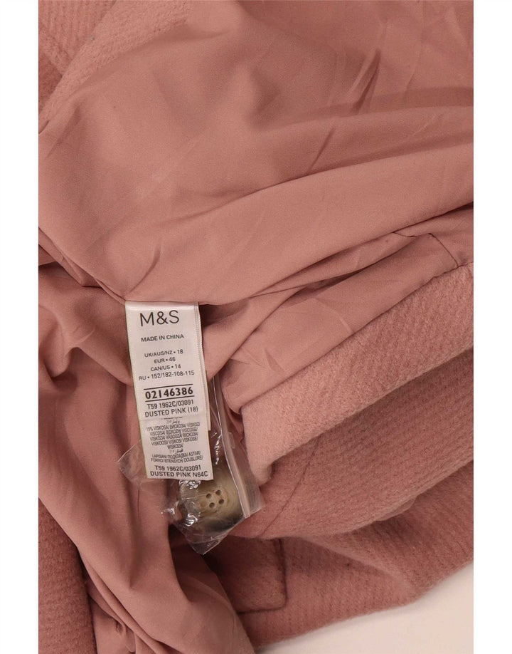 Marks & Spencer Manteau croisé pour femme UK 18 XL Rose Polyester
