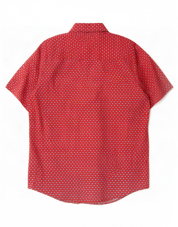 Wrangler Chemise à manches courtes pour homme Grand coton géométrique rouge