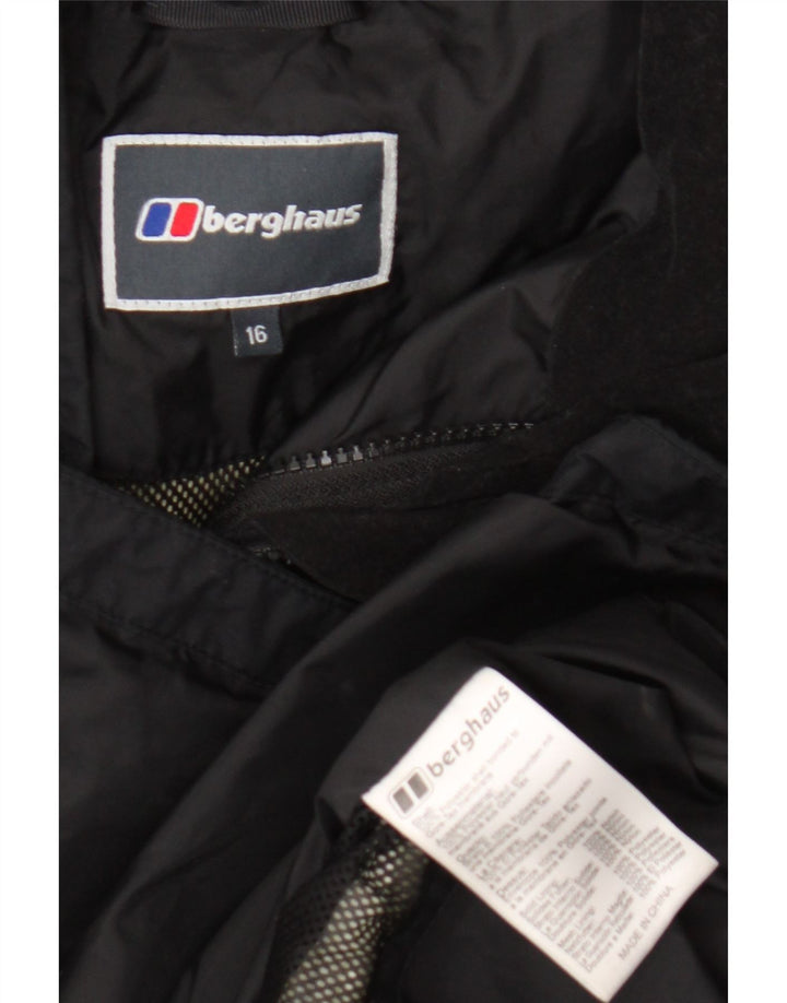 Berghaus Veste de pluie surdimensionnée à capuche pour femme UK 16 Large Noir Polyester