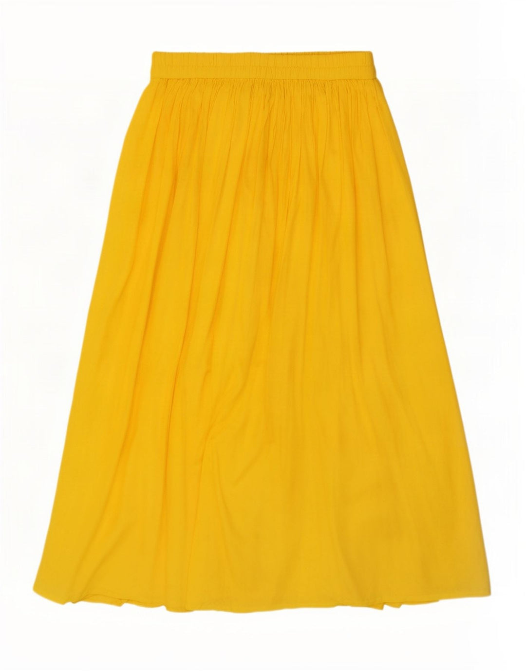 Benetton Jupe Longue Medium W32 Jaune Viscose Femme
