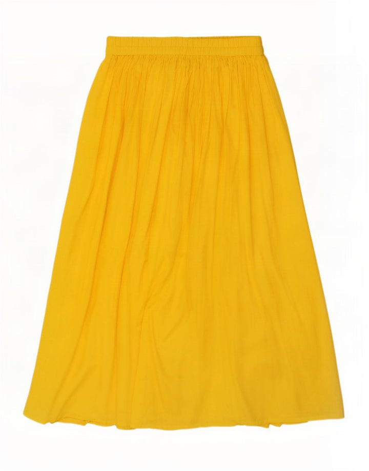 Benetton Jupe Longue Medium W32 Jaune Viscose Femme