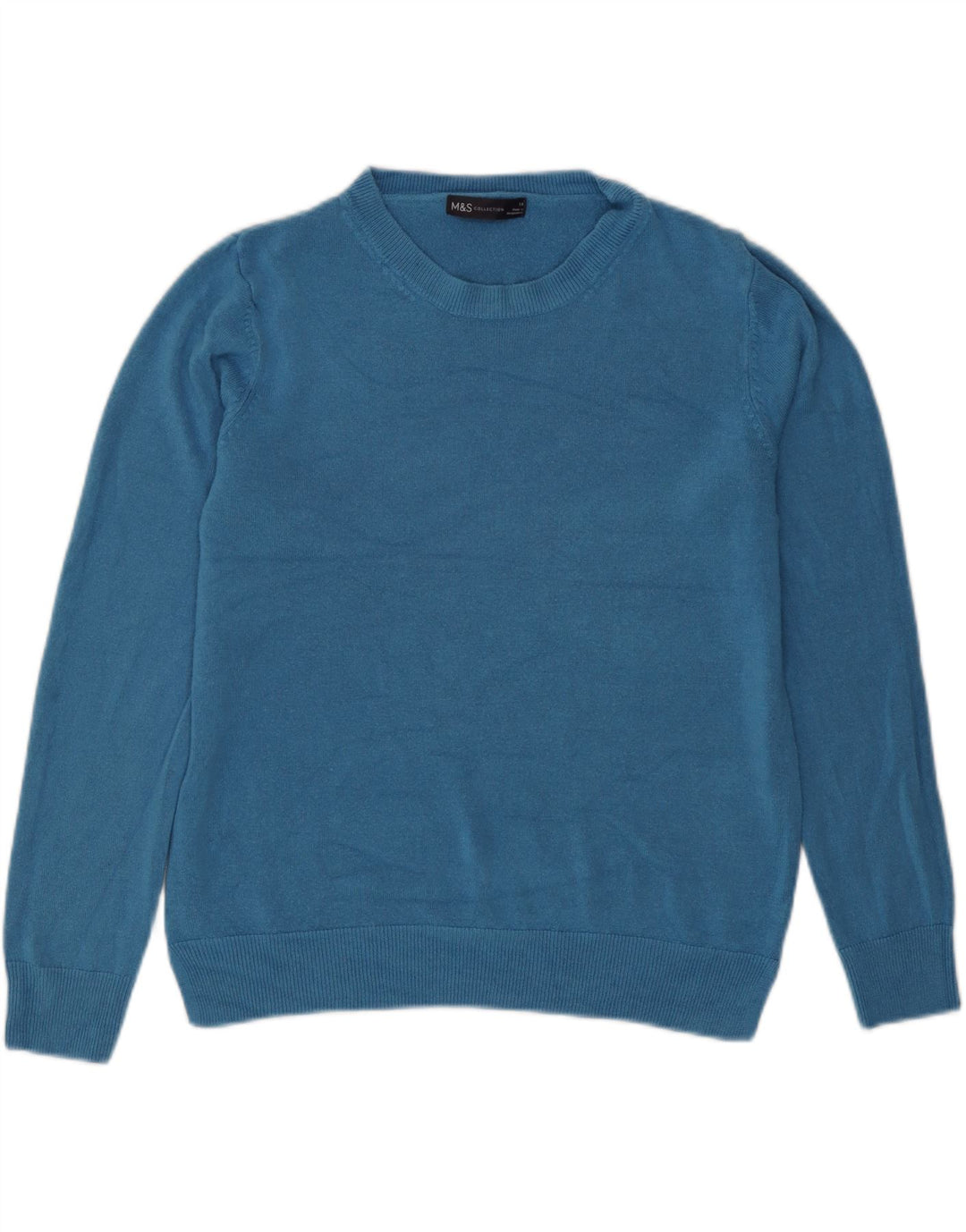 Marks & Spencer Pull col bateau pour femme UK 14 Bleu moyen