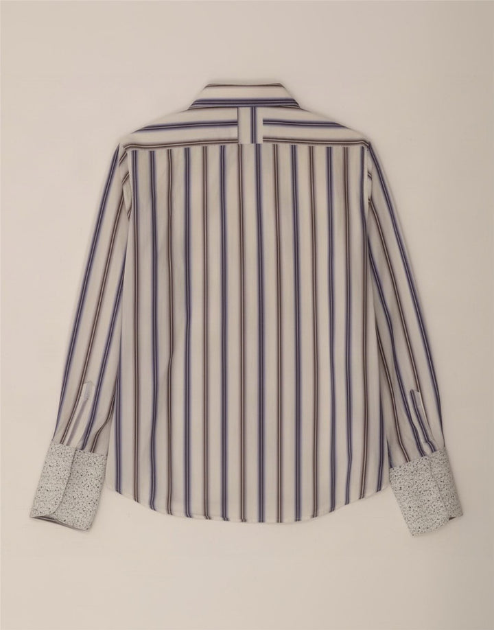 Peter Werth Chemise homme en coton rayé blanc moyen