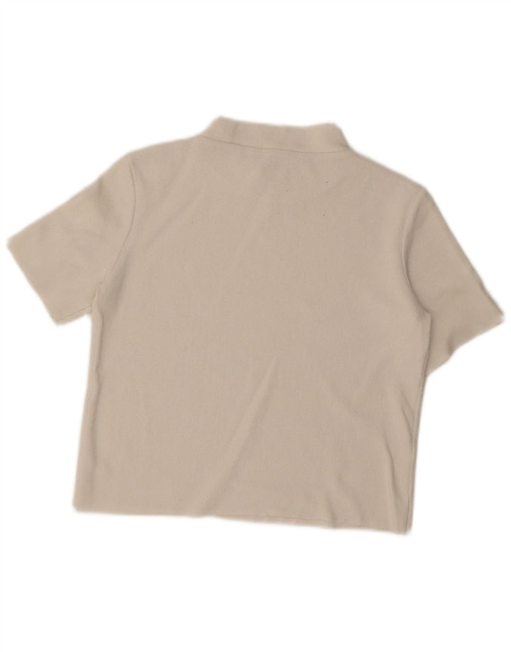 Zara Femmes Trafaluc Crop Top UK 10 Petit Blanc Cassé
