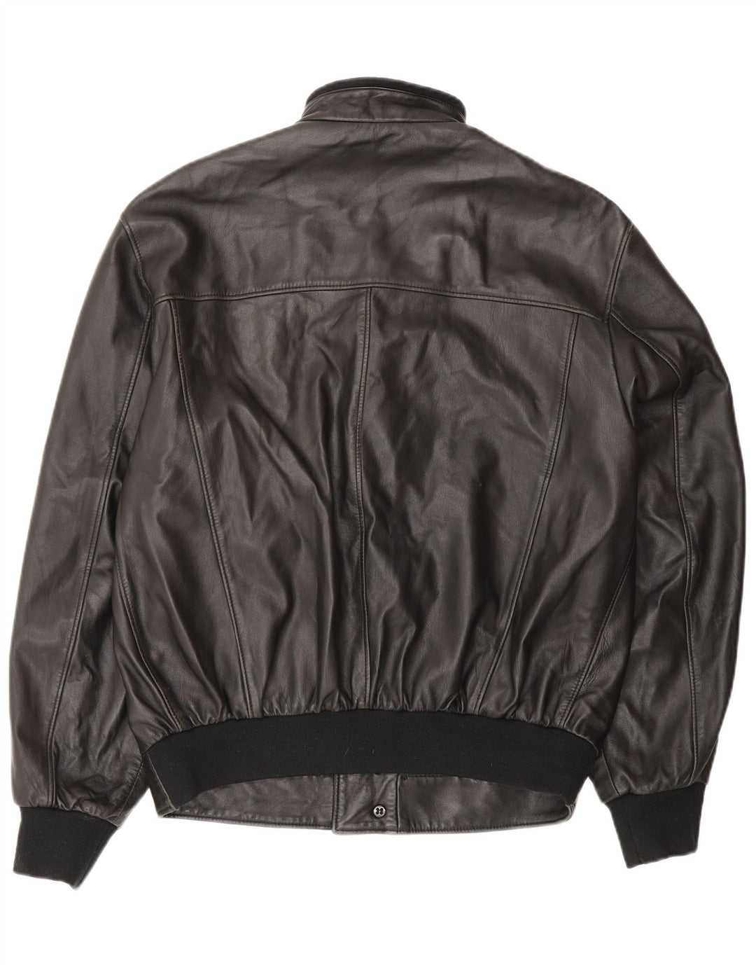 Veste en cuir homme vintage IT 48 Cuir noir moyen