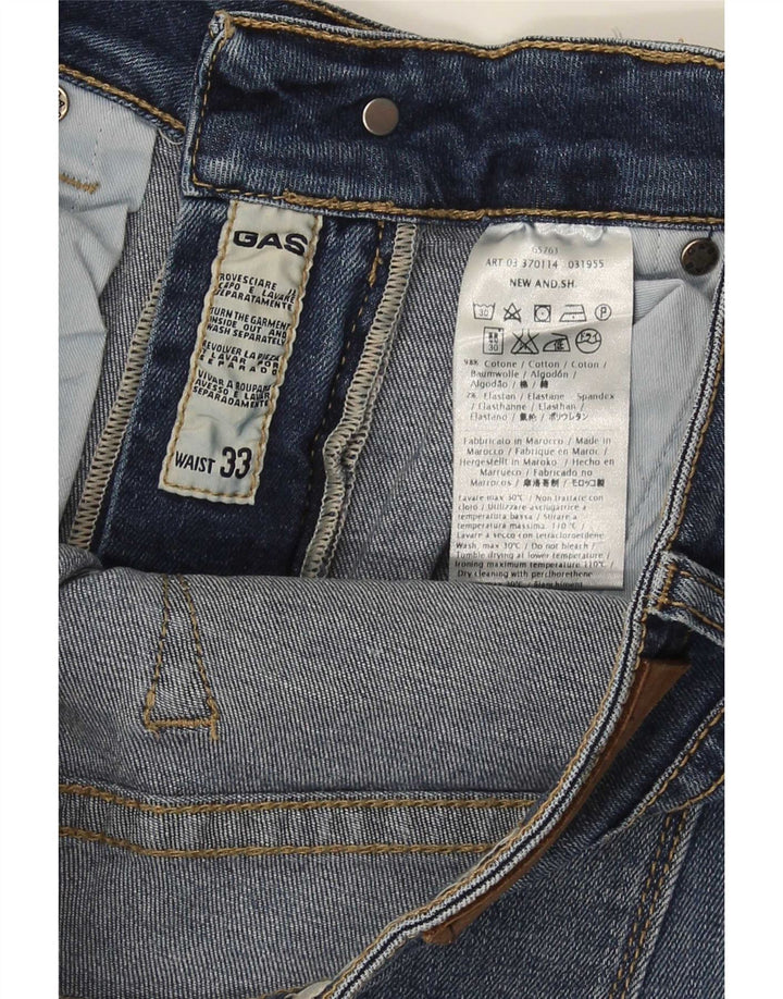 Gas Short en Jean Homme W33 Bleu Moyen Coton