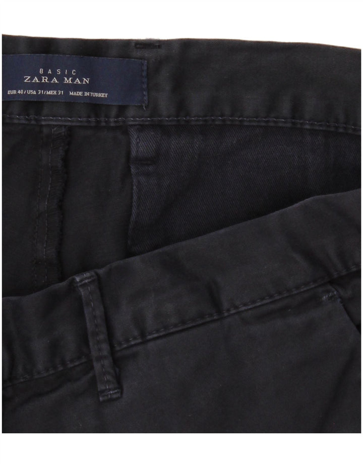 ZARA Pantalon Chino Slim Homme EU 40 Medium W31 L32 Bleu Marine