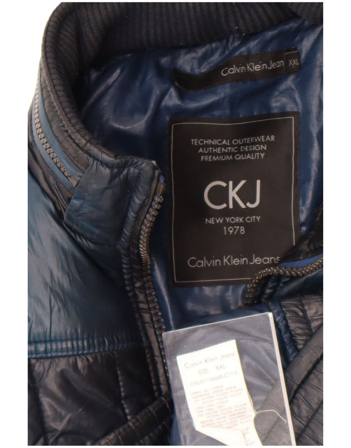 Calvin Klein Jeans Veste matelassée pour homme UK 44 2XL Bleu marine Colourblock