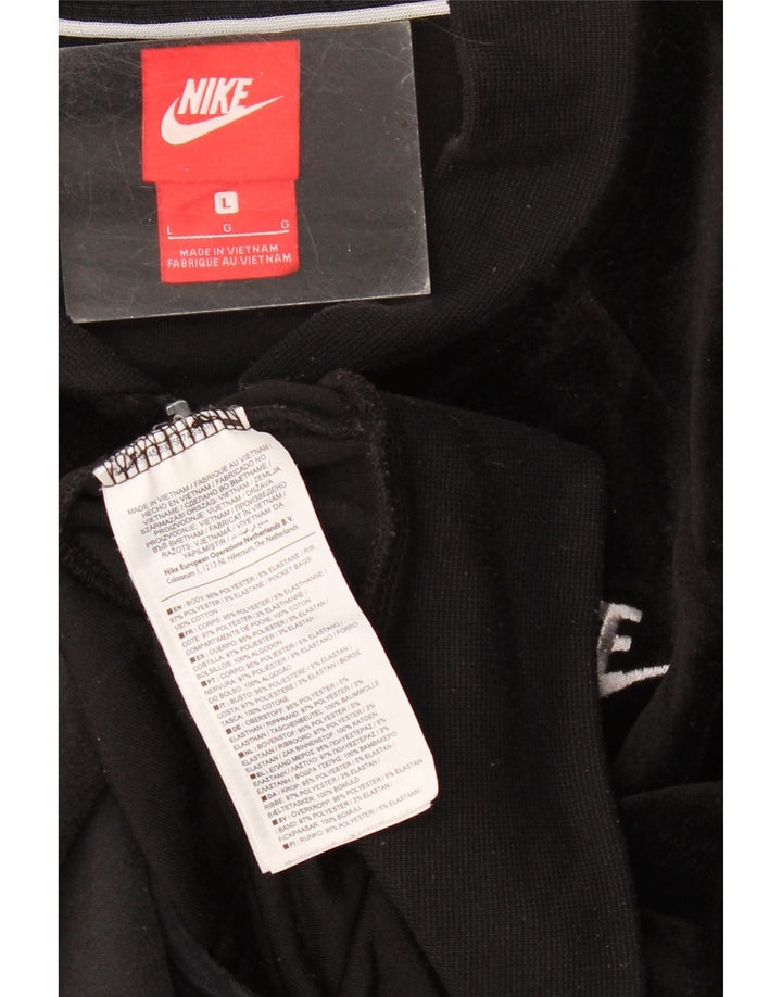 Nike Veste de survêtement en velours pour femme UK 14 Large Noir Polyester