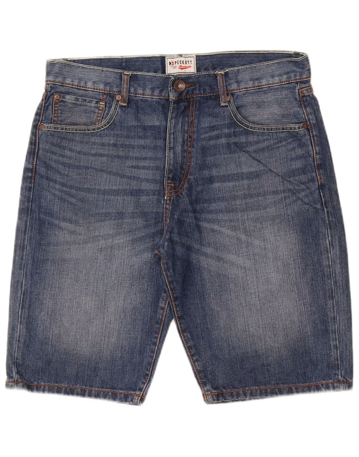 Peckott Short en jean pour homme W33 en coton bleu moyen