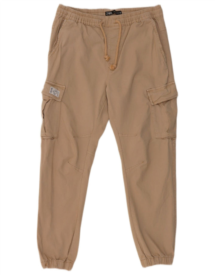 Zara Pantalon Cargo Joggers Homme Moyen W31 L27 Gris Coton