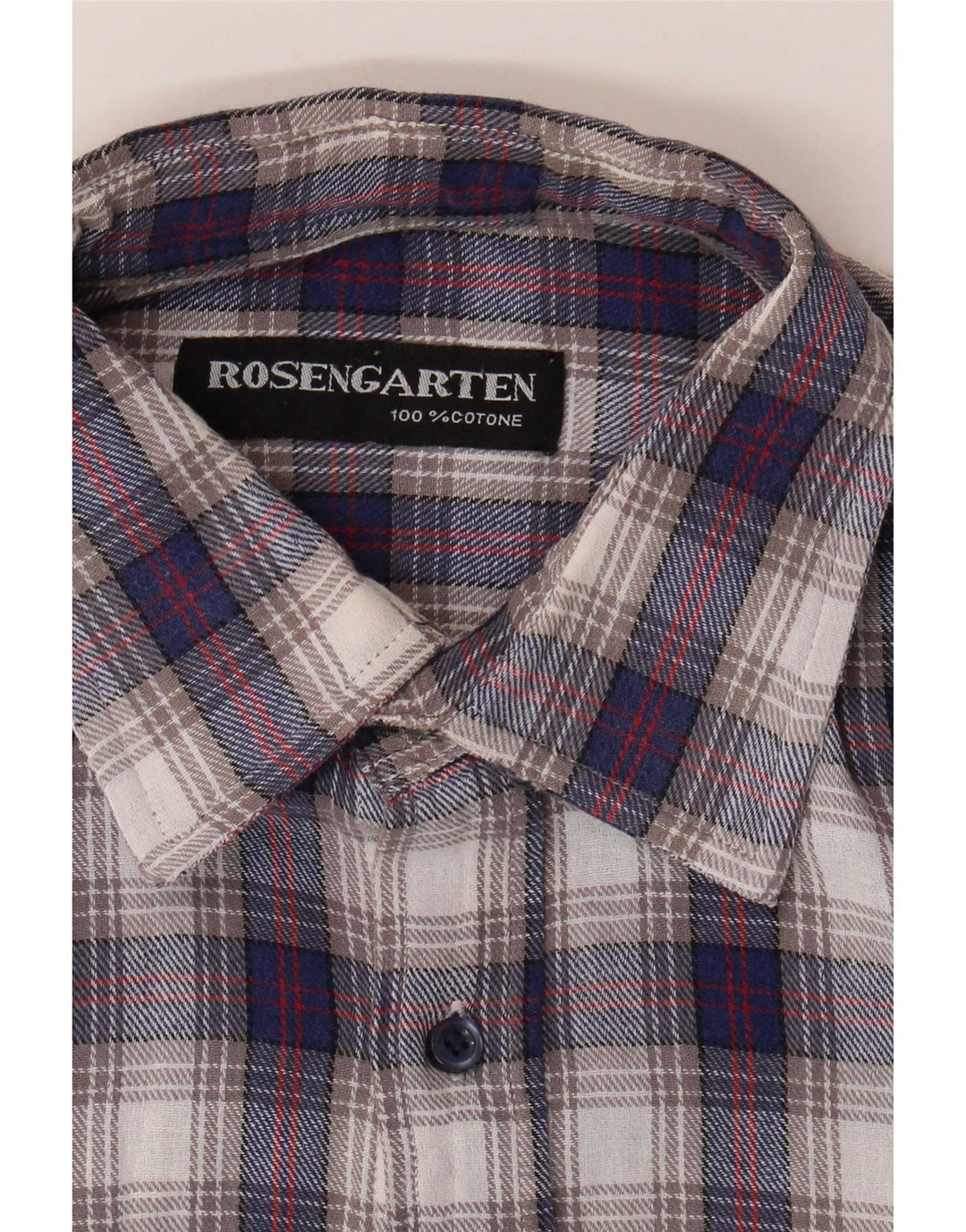 Rosengarten Chemise Flanelle Homme Bleu Moyen Carreaux Coton
