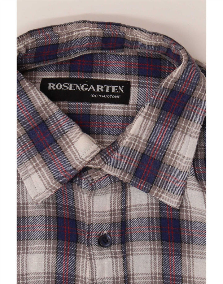 Rosengarten Chemise Flanelle Homme Bleu Moyen Carreaux Coton