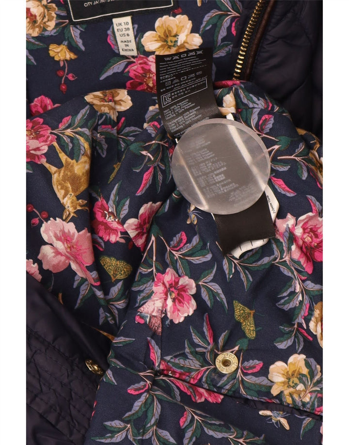 JOULES Veste matelassée pour femme UK 10 Small Bleu Marine Polyamide