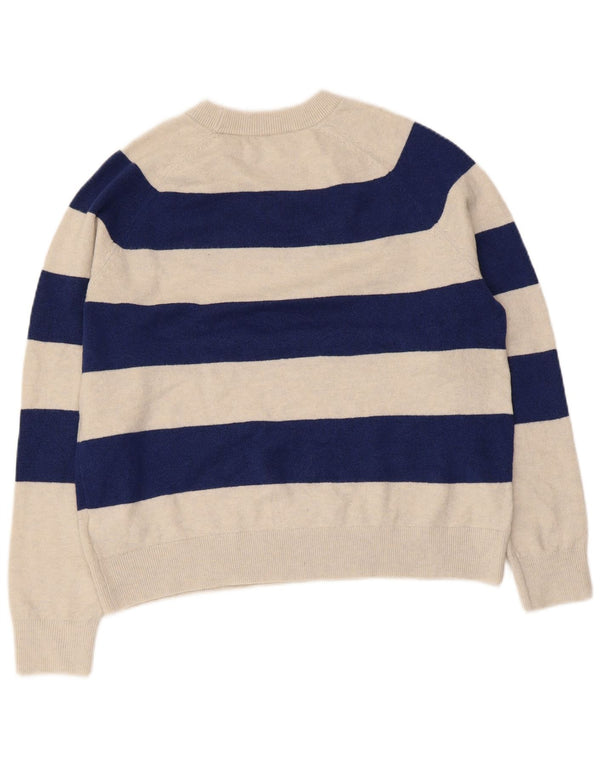 Marks & Spencer Pull ras du cou pour femme UK 14 Beige moyen rayé