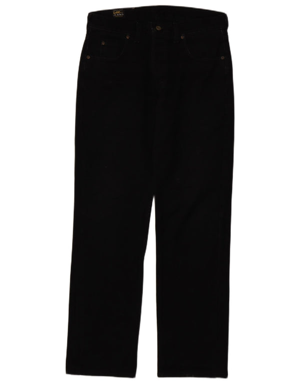 LEE Mens Seattle Straight Jeans W34 L33 Black Cotton