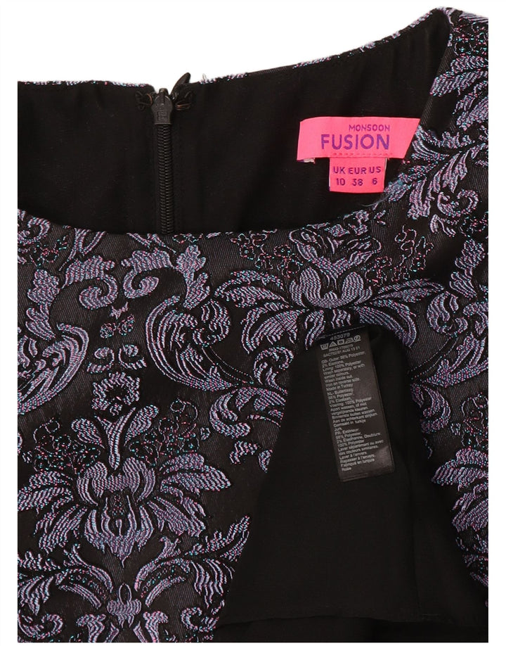 Monsoon Robe trapèze pour femme UK 10 Petit Gris Paisley Polyester