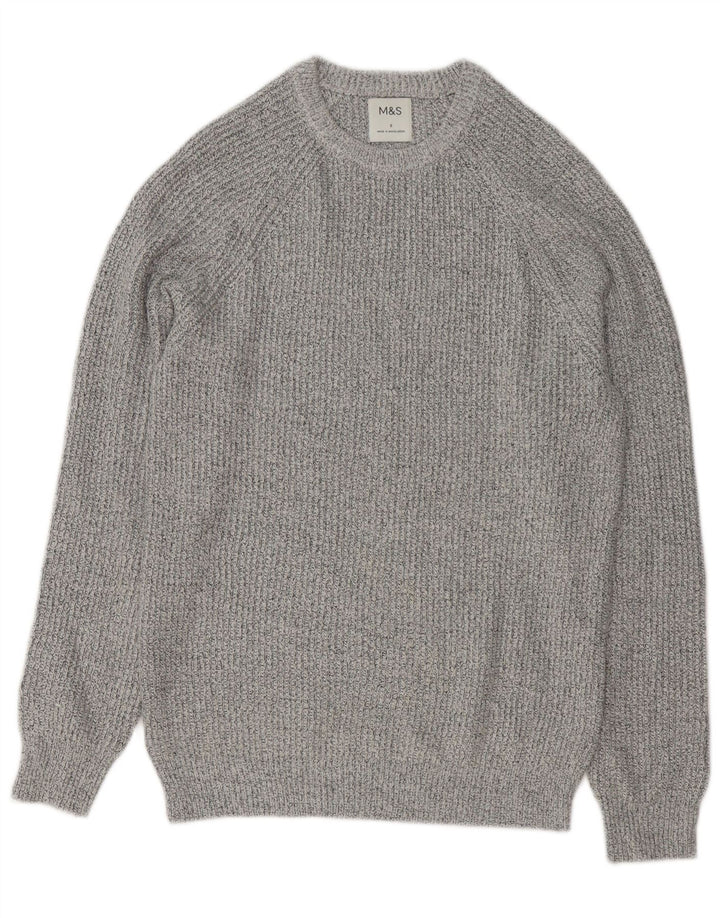 Marks & Spencer Pull Col Ras du Cou Homme Petit Gris Polyamide
