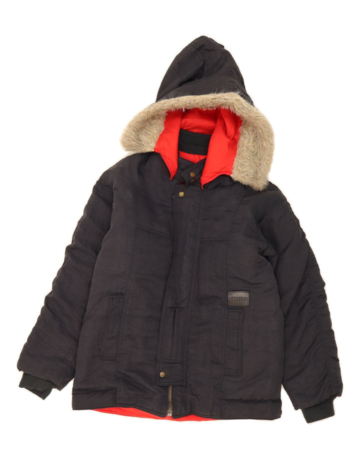 CARRERA Womens Hooded Padded Jacket UK 16 Large Black Polyester Vintage Carrera and Second-Hand Carrera from Messina Hembry 