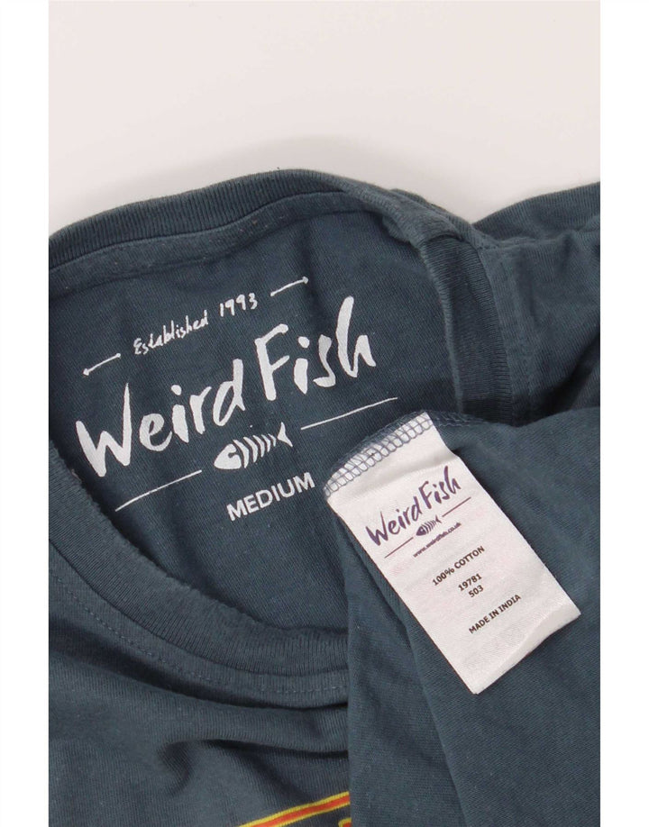 Weird Fish T-Shirt Graphique Homme Bleu Moyen Coton