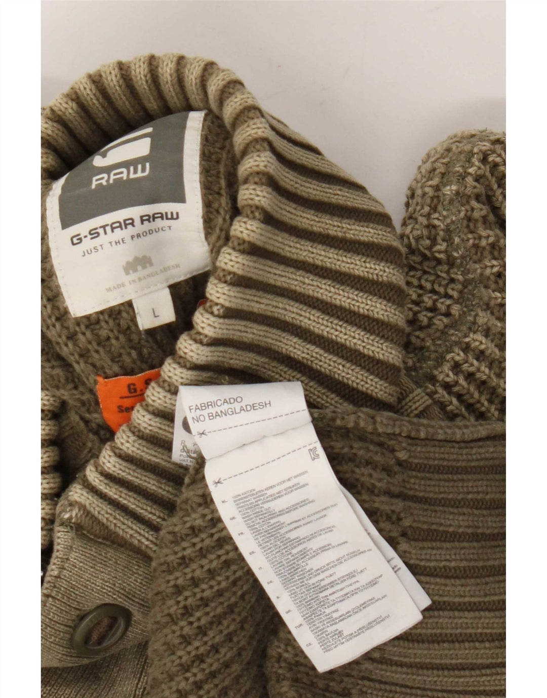 G-Star Pull à col boutonné pour homme en coton kaki Large