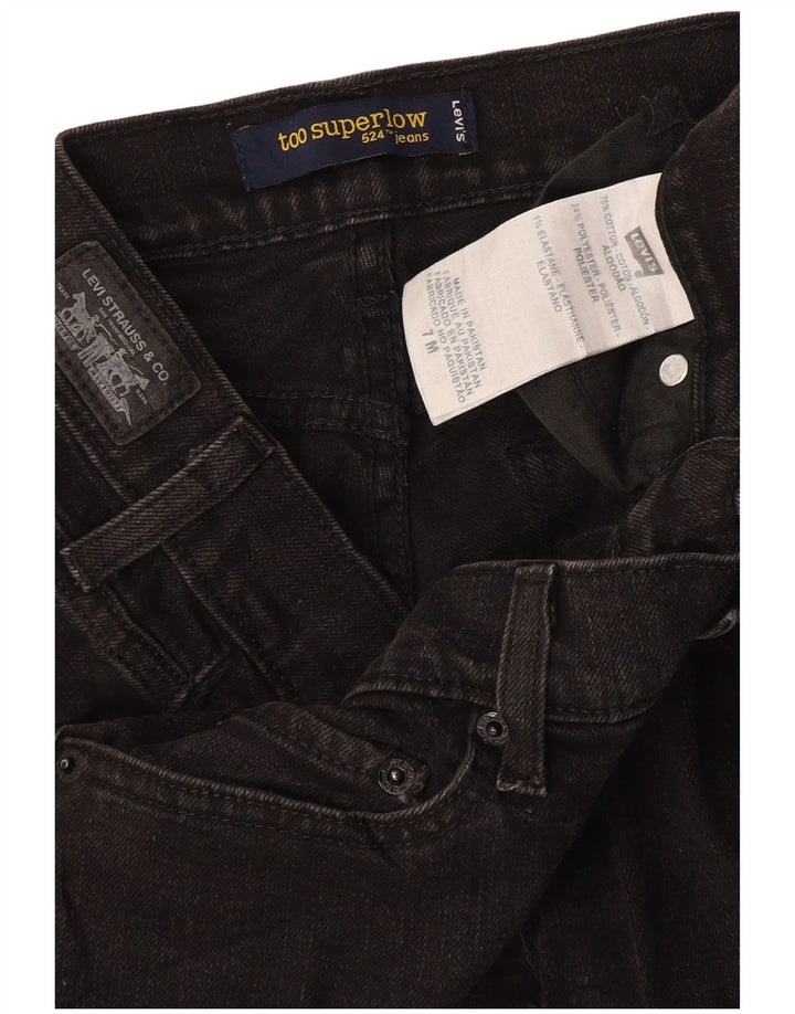 LEVI'S Short en jean super bas 524 pour femme US 7 Medium W30 Gris Coton