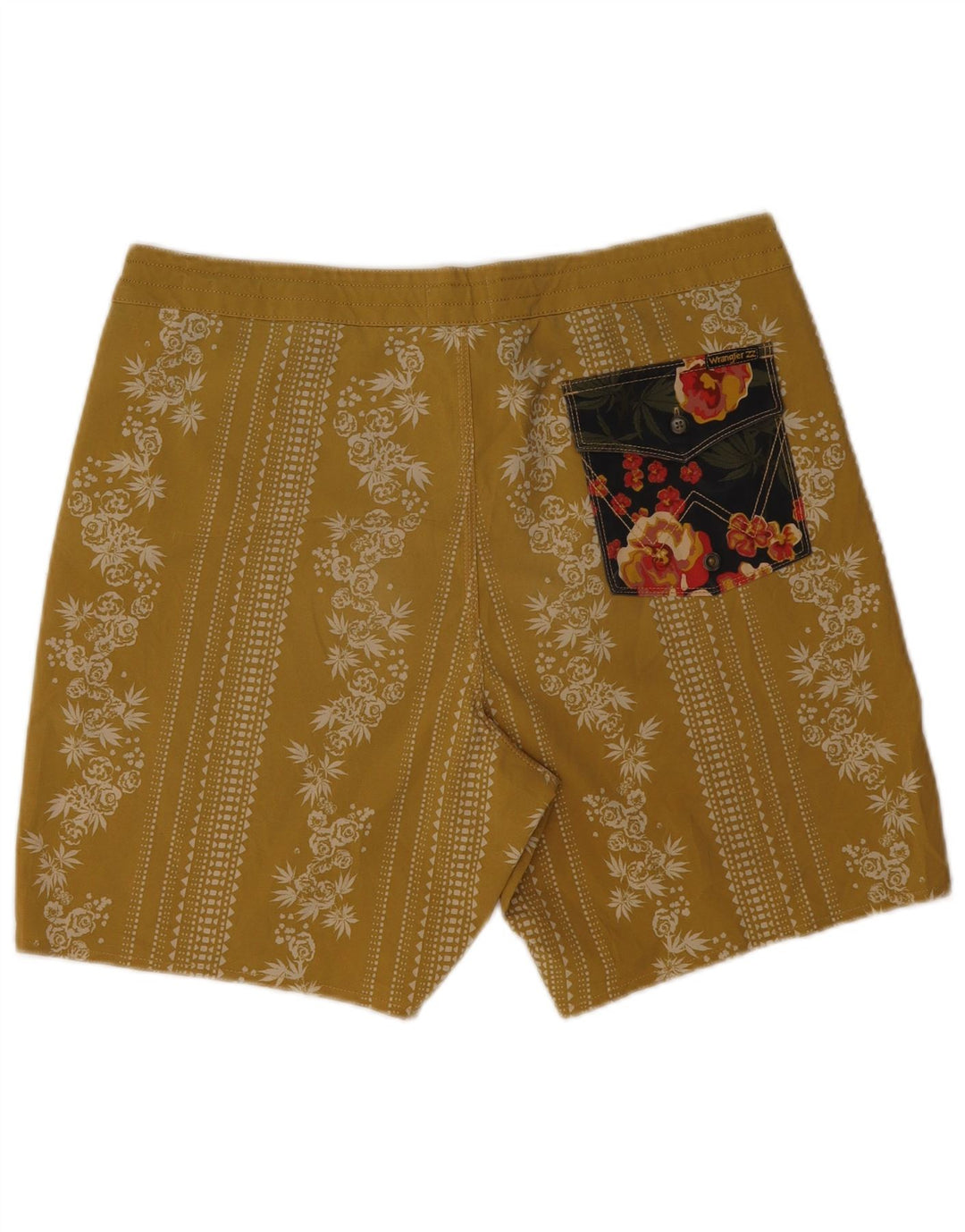 Wrangler Short de bain pour homme en polyester floral jaune moyen