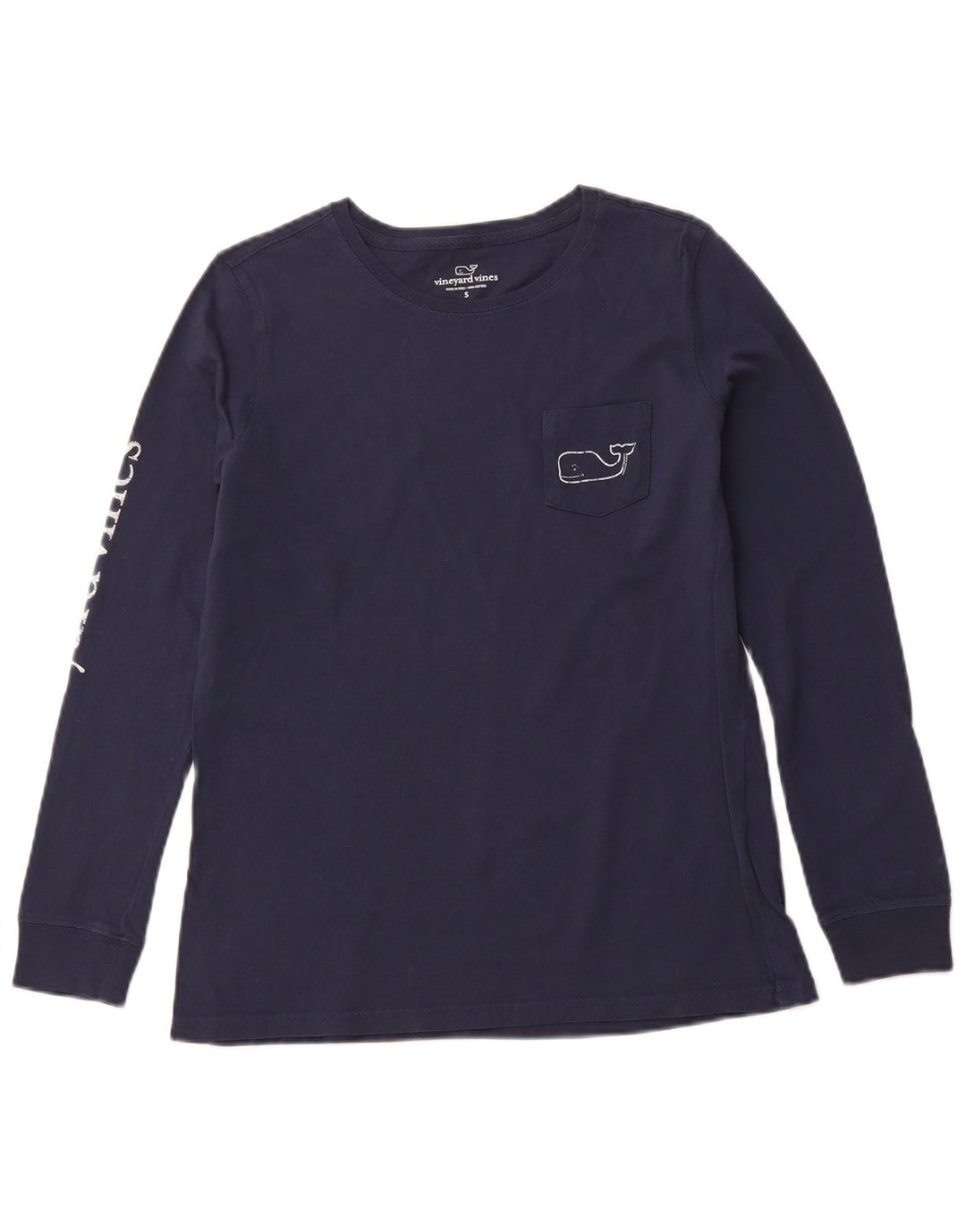 VINEYARD VINES Haut graphique à manches longues pour homme en coton bleu marine