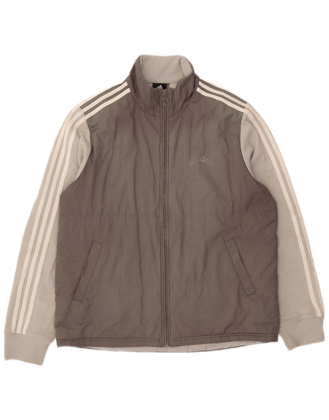 Adidas Veste rembourrée pour homme UK 40 Large Gris Colorblock Polyester