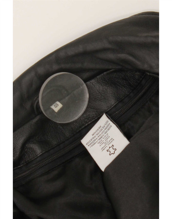 Veste en cuir homme vintage IT 48 Cuir noir moyen