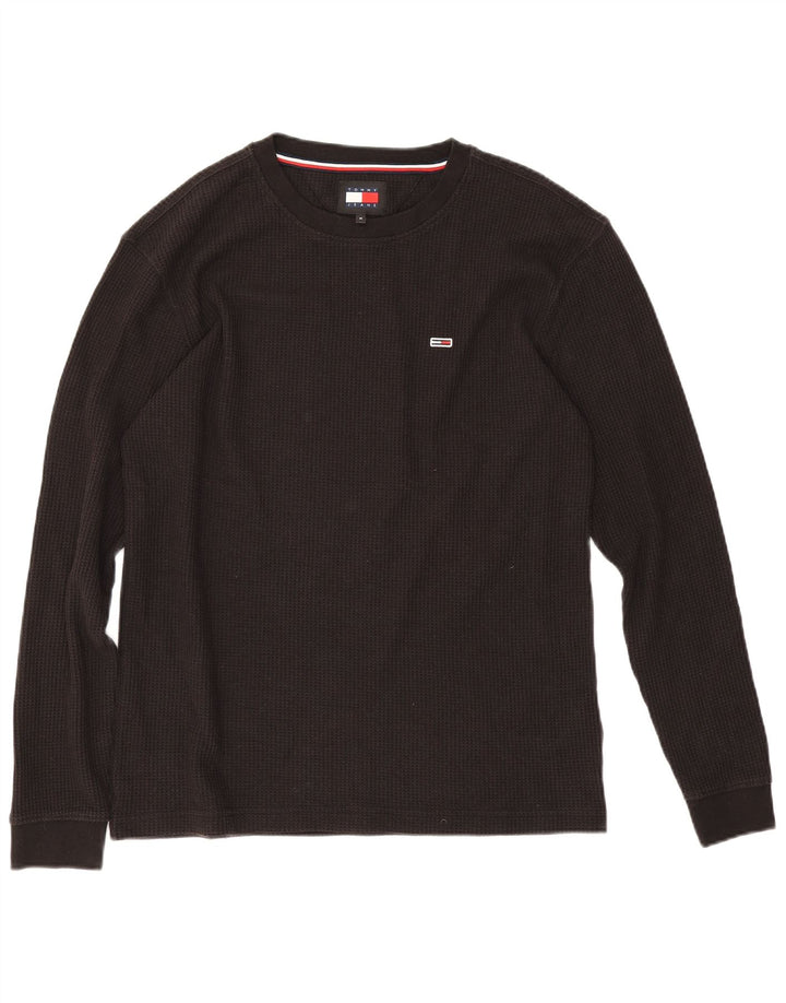 Tommy Hilfiger Haut à manches longues pour homme en coton noir moyen