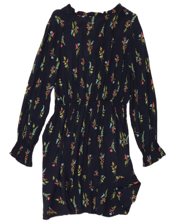 Marks & Spencer Robe trapèze à manches longues pour femme UK 10 Small Bleu marine