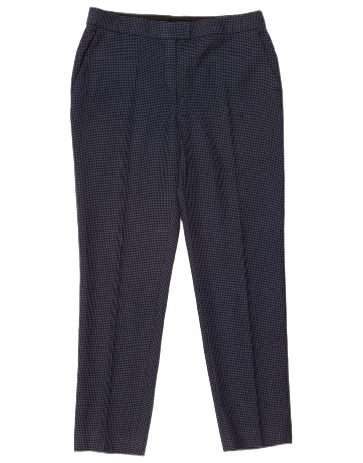 Massimo Dutti Pantalon Chino Femme EU 40 Medium W31 L28 Bleu Pied-de-Poule