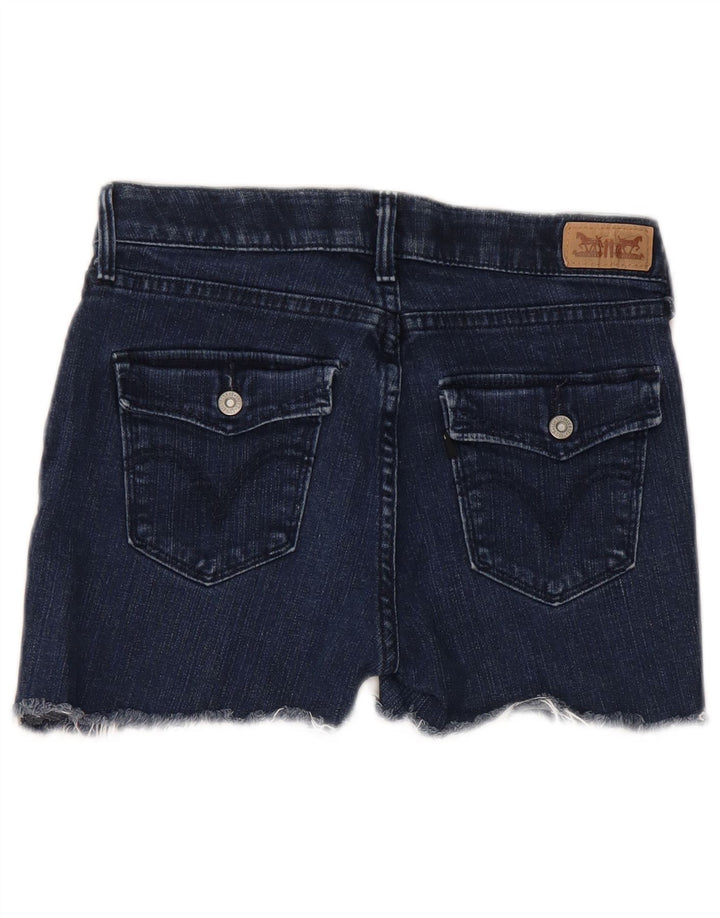 LEVI'S Short en jean vieilli 525 pour femme US 4 Small W26 Bleu marine en coton
